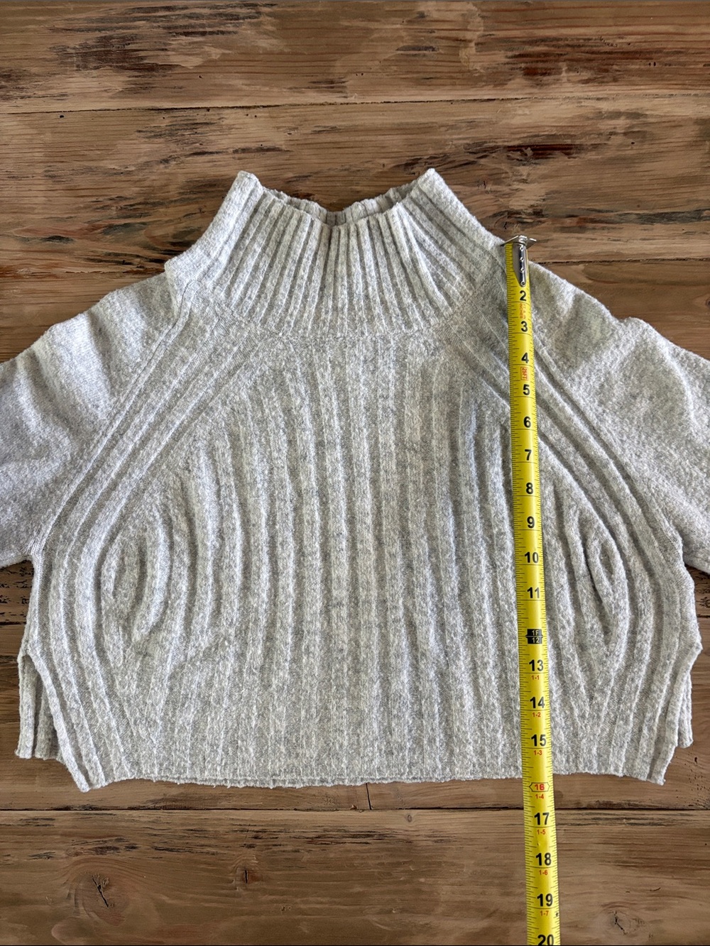 Topshop Light Gray Ribbed Mock Neck Sweater - Picture 4 of 5